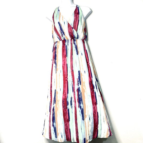 NWT INC Plus Printed Surplice Maxi Dress - Picture 1 of 5